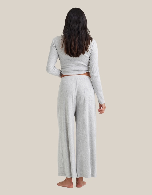 Papinelle - Soft Baby Rib Full Length Wide Leg Pant