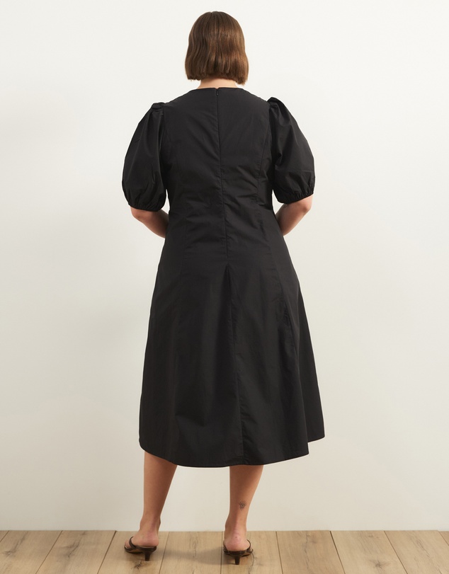 Atmos&Here Curvy - Ally Cotton Puff Sleeve Midi Dress
