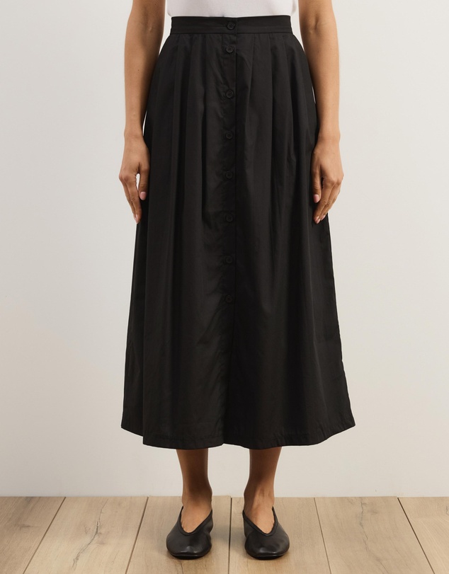 Atmos&Here - Cleo Cotton Button Midi Skirt