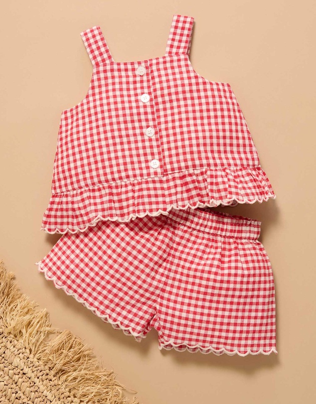 Purebaby - Red Gingham Set -Kids-Babies