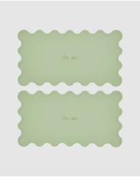Lilly + Dash - 2pc Dog & Cat Wave Placemats - Mint Green