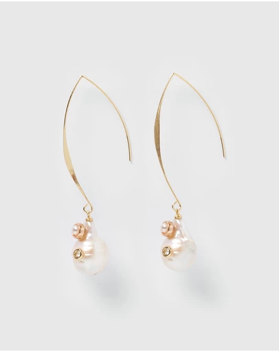 Miz Casa and Co - Charlie Drop Pearl Embellished Earrings