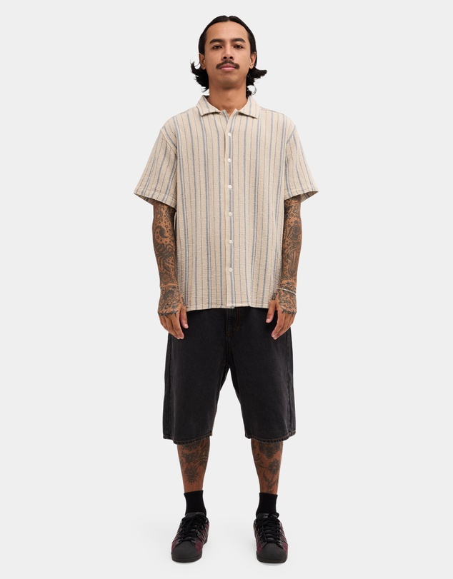 RVCA - Mens Vacancy Stripe Short Sleeve Shirt