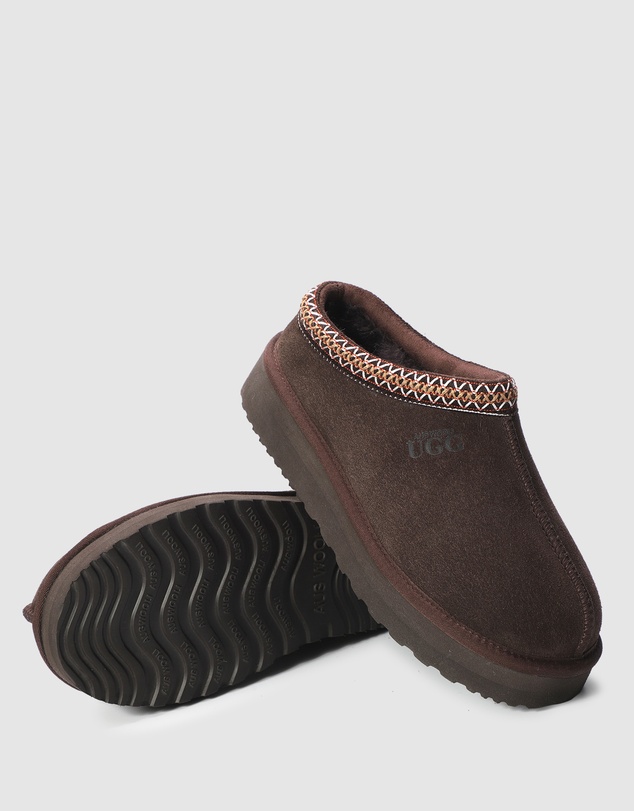 AusWooli Ugg Boots - Mentone Sheepskin Wool Ankle Braid Platform Slippers