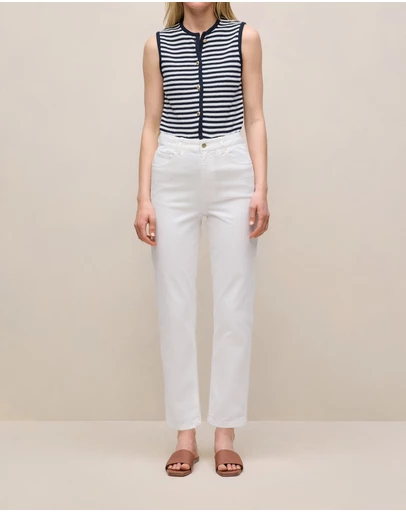 Trenery - High Rise Straight Leg Jean in White