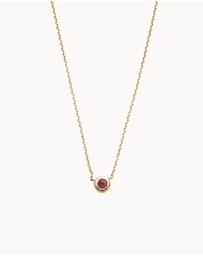Kirstin Ash - Petite Birthstone Necklace July Ruby