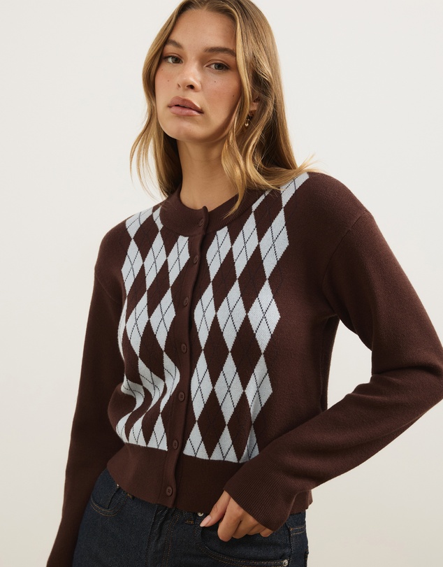 Atmos&Here - Sammi Argyle Knit Cardigan