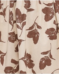 Petal & Pup - Cambria Long Sleeve Mini Dress - Brown/White
