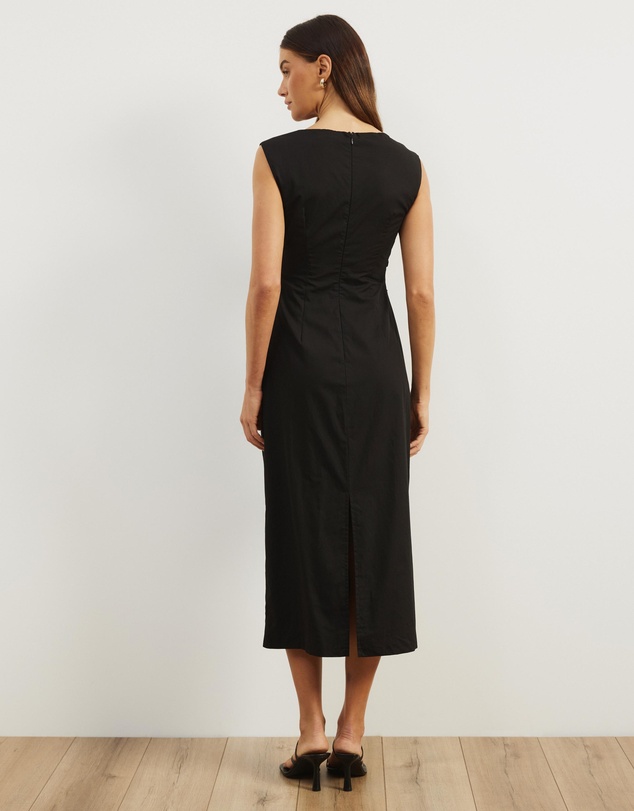 Atmos&Here - Gaia Cotton Gathered Waist Midi Dress