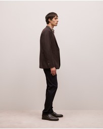 Trenery - Italian Wool Check Blazer in Red Mahogany