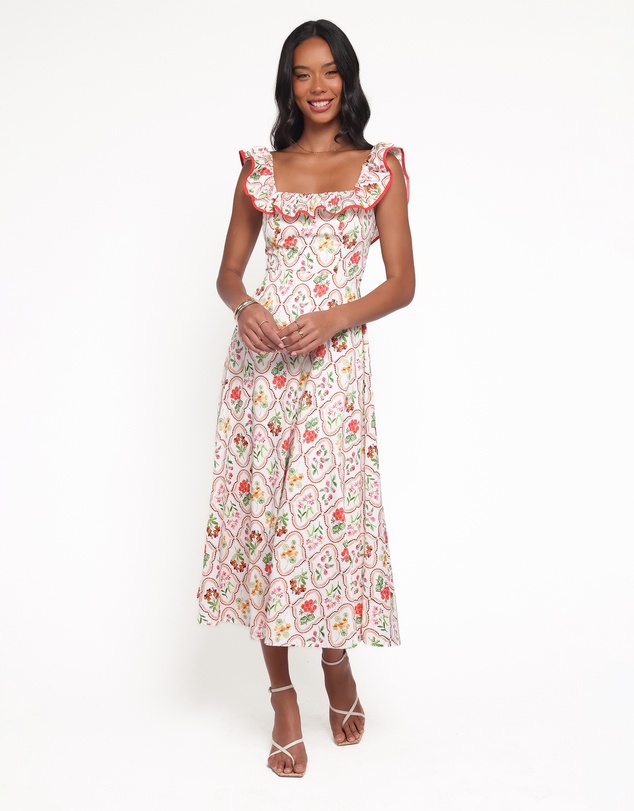 Petal & Pup - Lucille Maxi Dress - Coral Wildflower