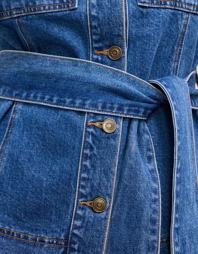 The Fated - Layla Denim Vest with Tie