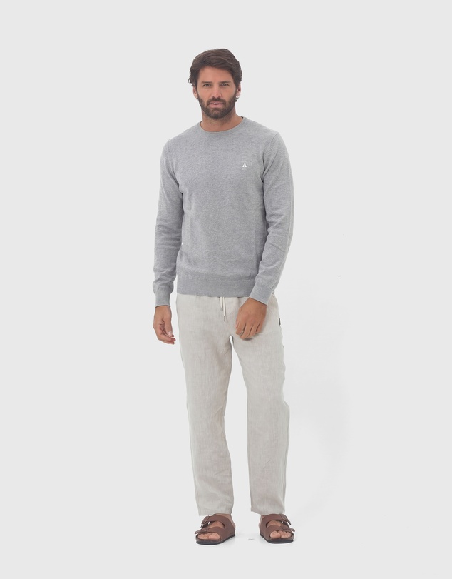 Coast Clothing - Crew Neck Cotton Jumper - Grey
