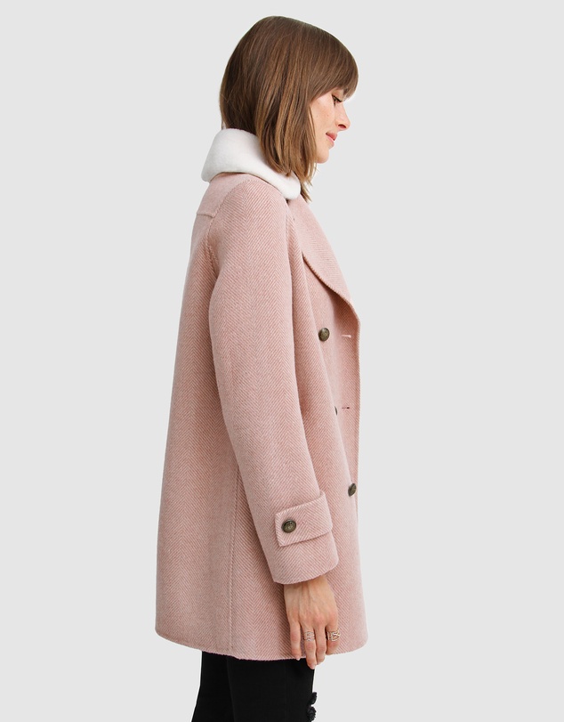 Belle & Bloom - Liberty Sherpa Collar Wool Blend Coat
