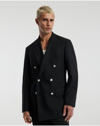 Calibre - Wool Double-Breasted Blazer Black