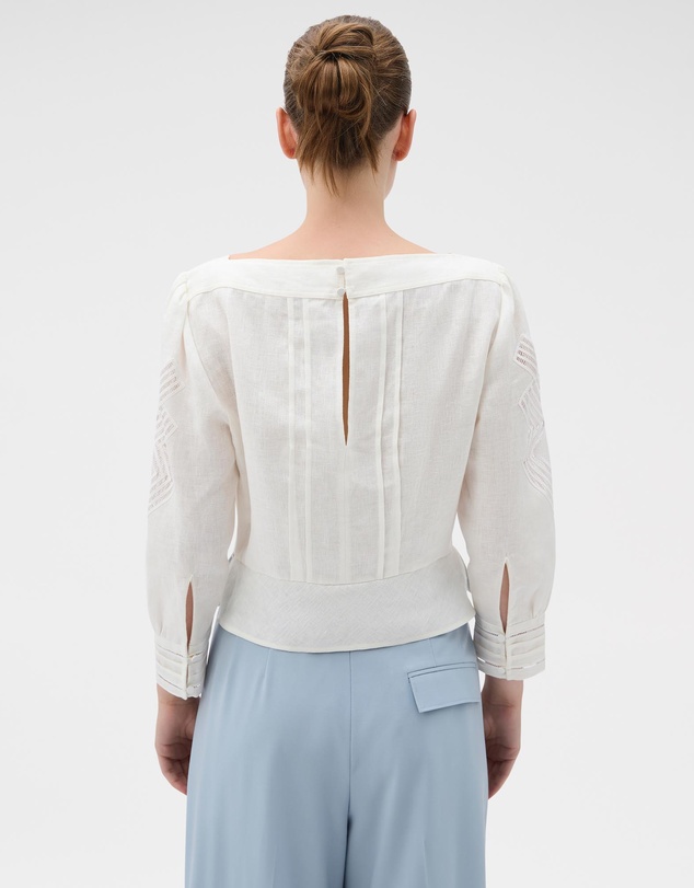 Oroton - Drawn Thread Detail Blouse