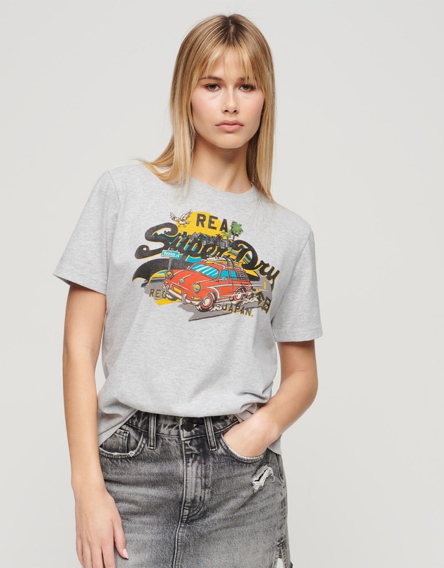 Superdry - LA Vintage Logo Graphic Relaxed Tee Flake Grey Marle