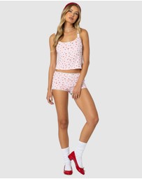 EDIKTED - Strawberry Girl Printed Micro Shorts