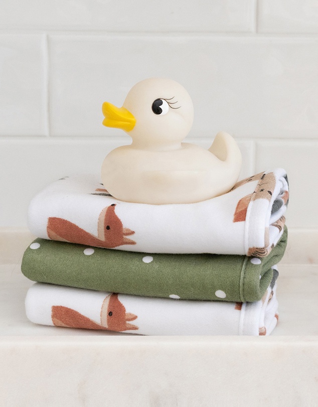 Living Textiles - 3 Pack Jersey Wash Cloths - Forest Retreat