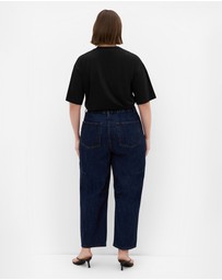 City Chic - Plus size Harley Fit Brooke Barrel Jean - dark wash