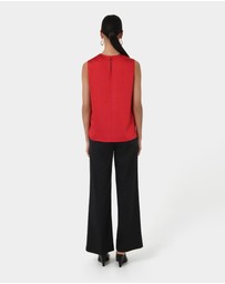 Forcast - Louisa Round Neck Satin Top