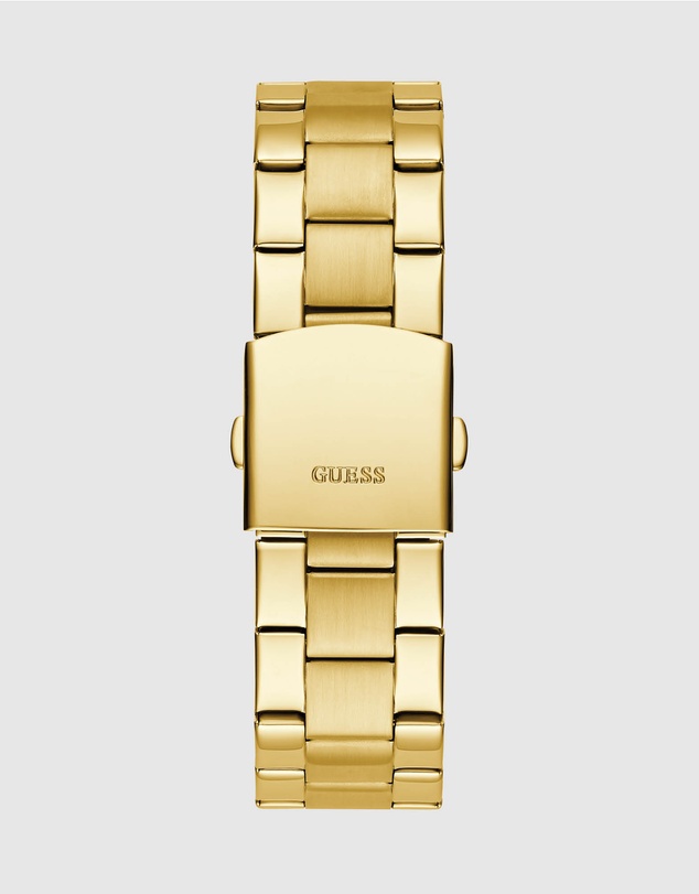 GUESS - Guess Gents and Ladies Set - Badge Gold-Tone Analogue & Fame Ladies Gold Tone Analogue