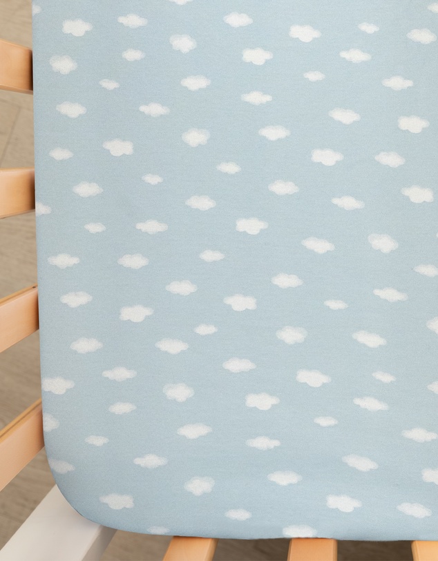 Living Textiles - 2 Pack Organic Cot Fitted Sheet - Elephant Playtime