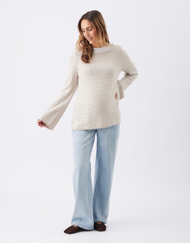 Ripe Maternity - Carla Cable Nursing Knit