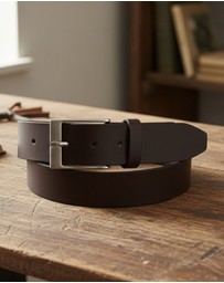 Jacaru - Jacaru 6013 Classic Men Leather Belt Brown 40mm