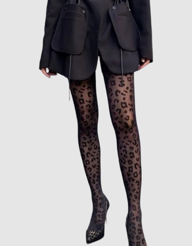 High Heel Jungle - Leopard Print Tights