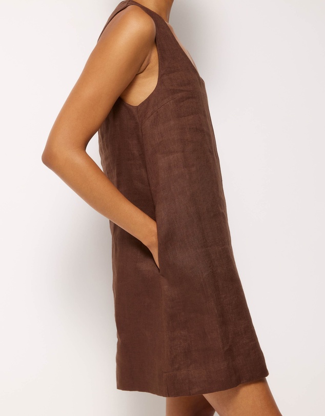 AERE - Orla Linen U-Neck Mini Dress