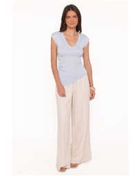 Petal & Pup - Tori Side Cinch Knitted Top - Light Blue