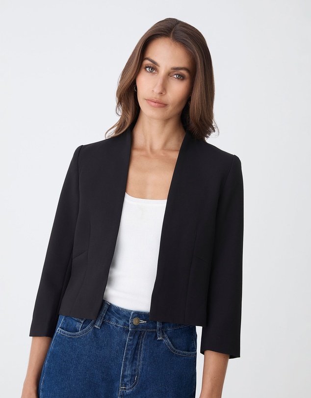 Forcast - Nikki Collarless Crop Jacket