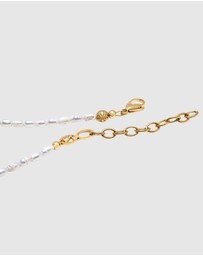 Nialaya Jewellery - Mini Pearl Choker with Cross