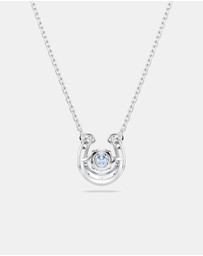 Swarovski - Symbolica Pendant, Round Cut, Pav, Horseshoe, Blue, Rhodium Plated