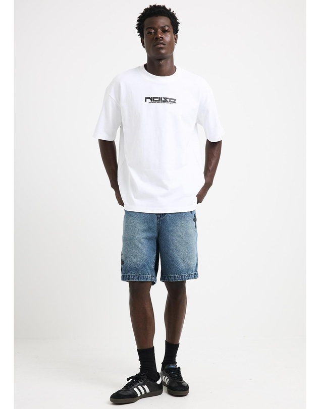 Black Noise White Rain - Armour Denim Shorts