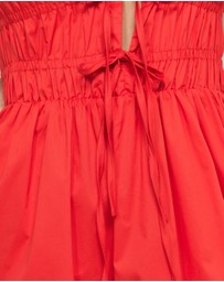AERE - Indie Cotton Tie Front Midi Dress