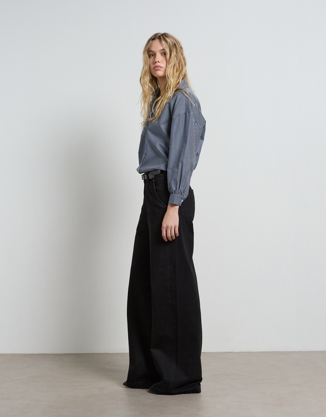 DRICOPER DENIM - Mila Black Mid Rise Palazzo Jeans