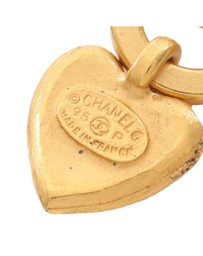 Pre-Loved by Azura Reborn - Pre-Loved Gold Plated CC Heart Drop Clip On Earrings