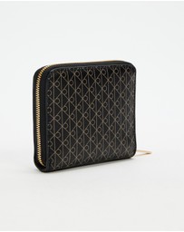 Calvin Klein - Emblem Allover Print Square Zip Around Wallet