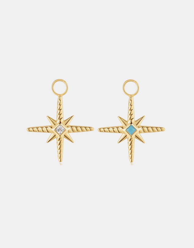 Ania Haie - Gold Turquoise and Cubic Ziconia Star Earring Charm