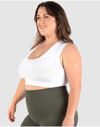 B Free Intimate Apparel - Double Racer Seamless Padded Sports Bra (B-C-D-DD-E-F-G-H) Cup