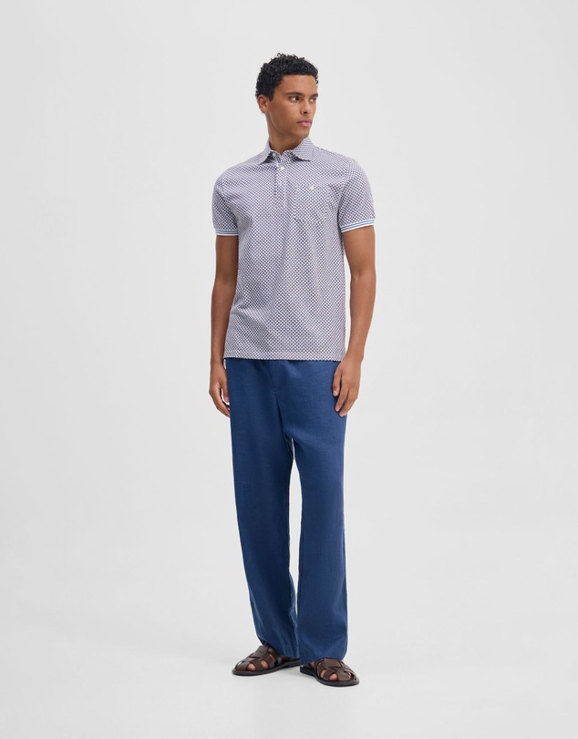 Oxford - Milo Print Jersey Polo With Pocket