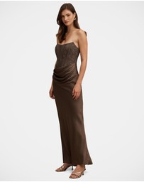 Forever New - Ivy Lace Corset Drape Maxi Dress