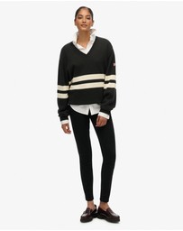 Superdry - Oversized Striped V Neck