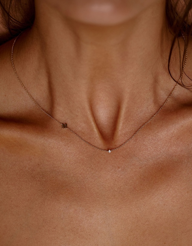 YCL  - Petite Initial Necklace F - Sterling Silver