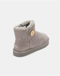 AusWooli Ugg Boots - Cabarita Sheepskin Chic Short Button Boots