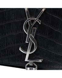 Pre-Loved by Azura Reborn - Pre-Loved Small Croc Embossed Leather Monogram Kate Tassel Crossbody
