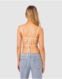 EDIKTED - Cara Sheer Lace Open Back Top