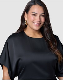 Pink Dusk by Curve Project - Lust Unleashed Satin Midi Dress